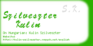 szilveszter kulin business card